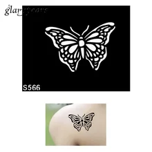 Горячая 1 шт маленькая индийская хна трафарет татуировки Сделай Сам здоровье боди-арт хна Рисование пастой Бабочка Дизайн трафарет татуировки S566