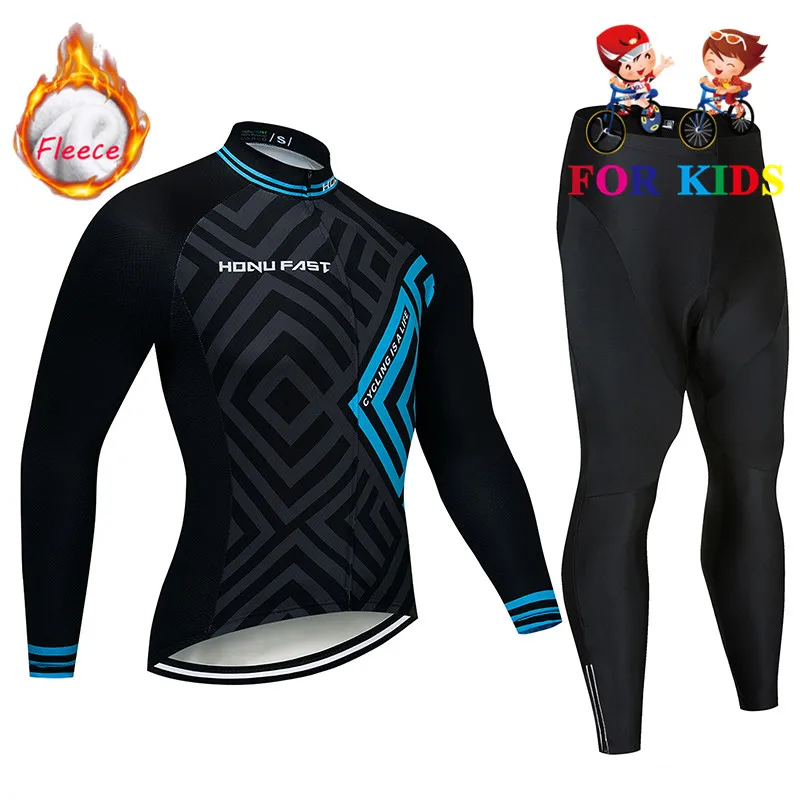 Детские комплекты зимней одежды для велоспорта, теплая флисовая велосипедная куртка, одежда для велоспорта, теплая детская одежда, Майо для велоспорта invierno