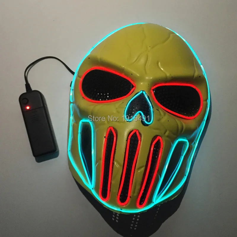 Новый бренд EL холодный свет светящаяся маска праздник освещения Маскарад Пром маска 3 В для День Пасхи Украшения