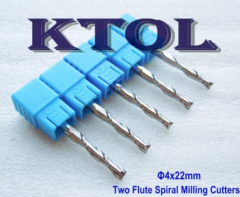 

TOP 4x22mm 2 Flute Bit Solid Carbide End Mills Set CNC Router Spiral Cutter,Engraving Milling Bits for Cutting Wood Acrylic Mdf