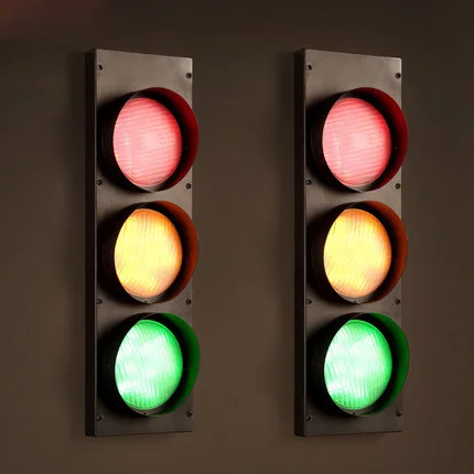 

Loft Style Wall Light Traffic Lights Creative Wall Lights Personality Vintage Wall Lamp Bar Coffee Shop Art Deco Lighting