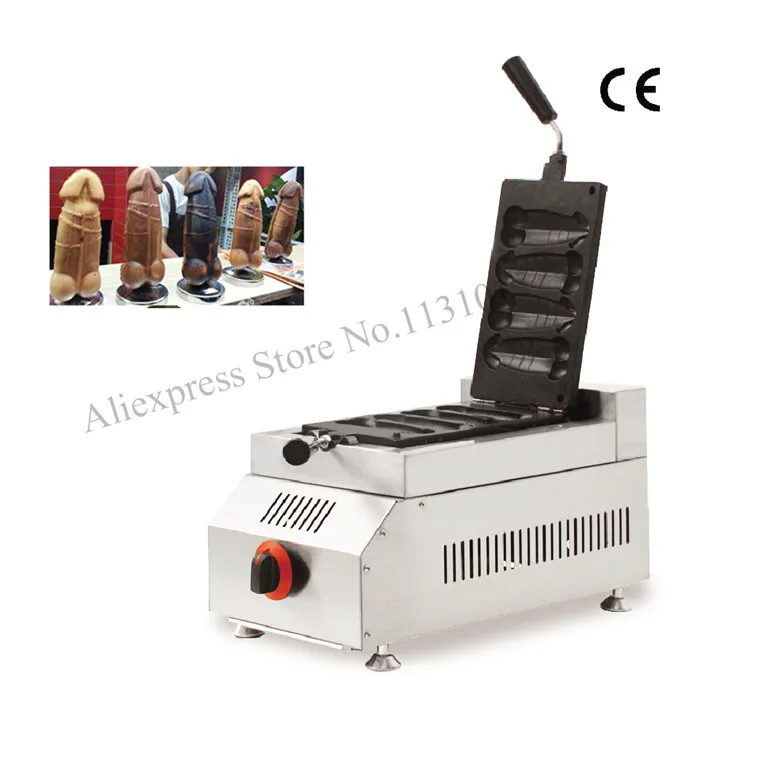 Gas Gayke Waffle Machine Funny Pennis shape Waffle Maker Hot Dog Waffle