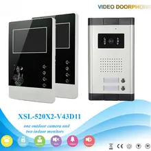 YobangSecurity Wired 4.3″ Inch Monitor Video Door Bell Phone Intercom Home Gate Entry Security Kit System For 2 Unit Apartment