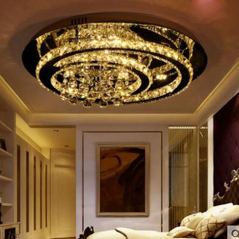 

Led crystal lamp living room lamp round simple modern atmosphere home warm romantic creative bedroom ceiling lamp led lighting