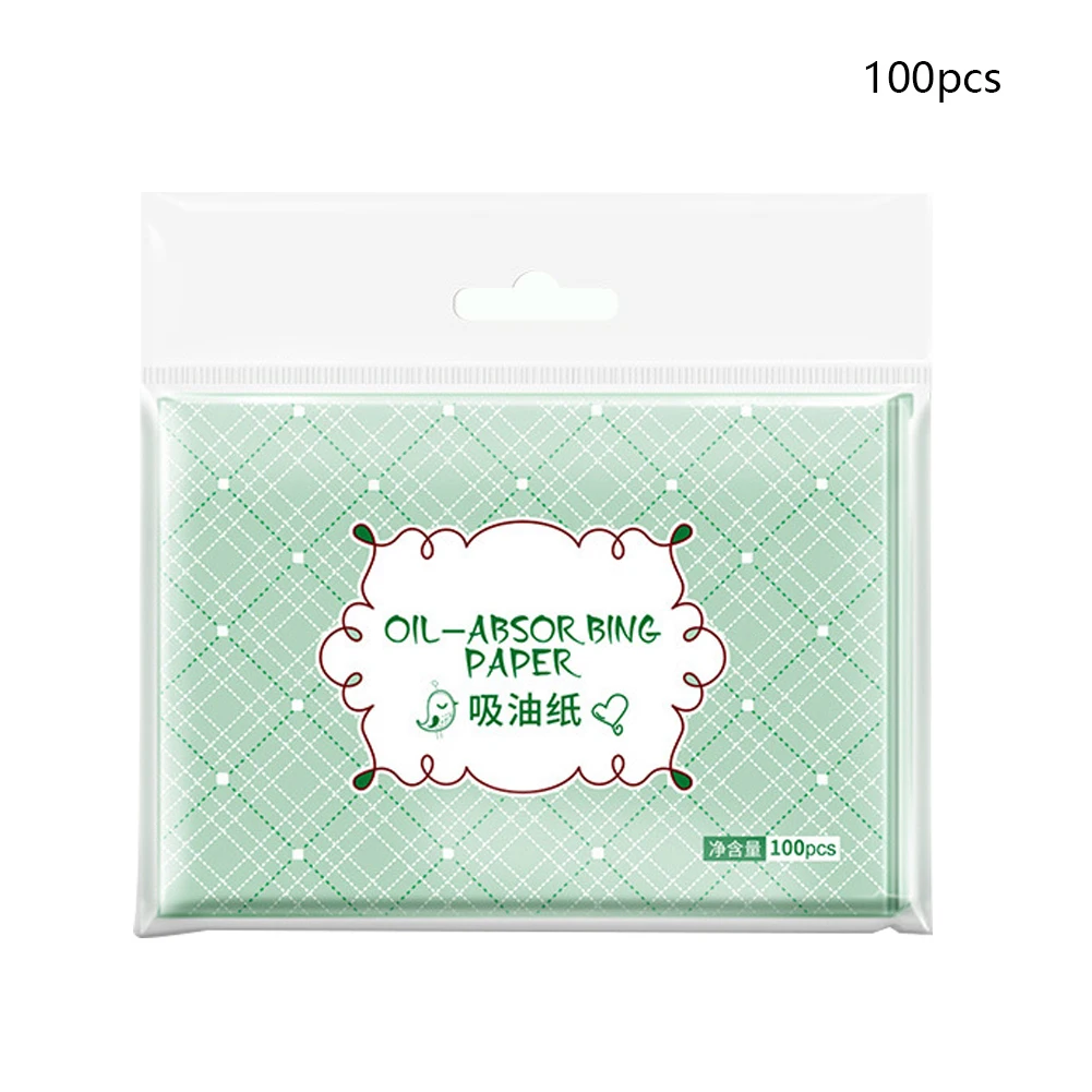 

100Pcs Oil Absorbing Paper Soft Comfortable Refreshing Make Up Blotting Balance Grease Professional Facial Clean Green Tea Smell
