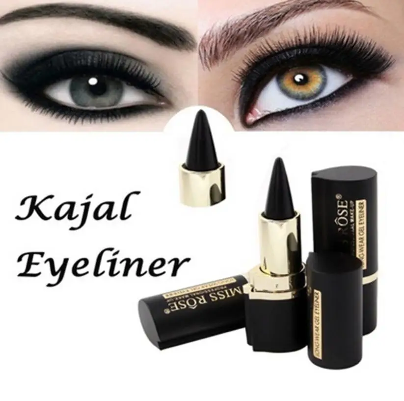 Мисс Роуз Высокое качество 1 шт. Глаза Карандаш Longwear черный гель Eye Liner наклейки подводка для глаз Wateroroof макияж инструменты 2018 August4