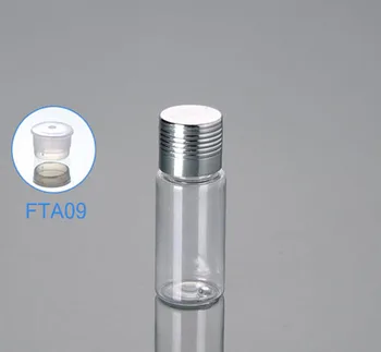 

300pcs/lot Plastic 15ml Small Cosmetic Bottle mini Empty Olive Essential Oil Sample Packaging Bottles with silver lids