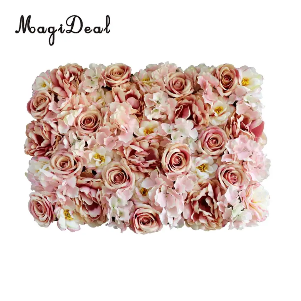MagiDeal Artificial Flower Wall Panels Wedding Venue Decor Photo Backdrop Light Pink