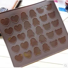 26x29 см 30 круг доступны Макарон силиконовая для десерта коврик для выпечки Форма для маффинов голова медведя и Пингвин и форма сердца
