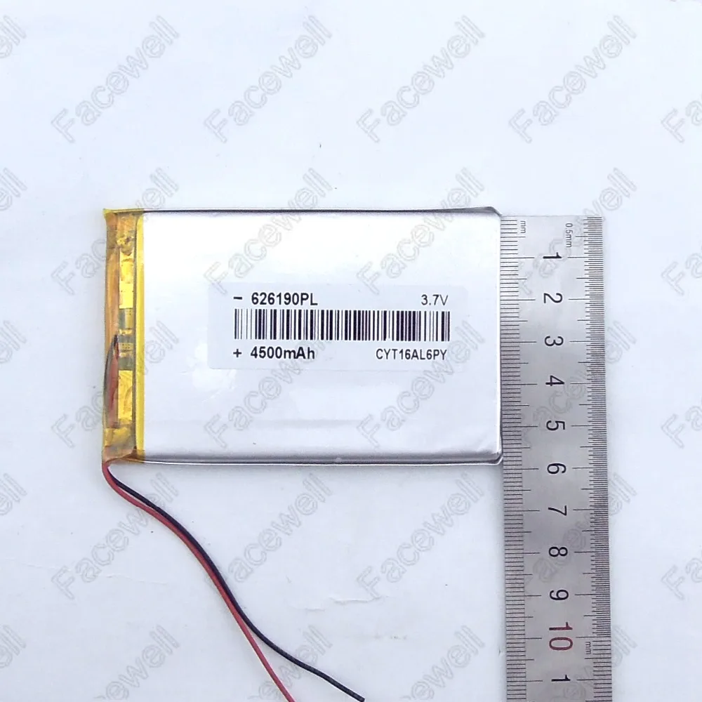 Facewell 626190 3 7 v литий полимерный аккумулятор 4500mah батарея для планшета дюймов pc/bateria