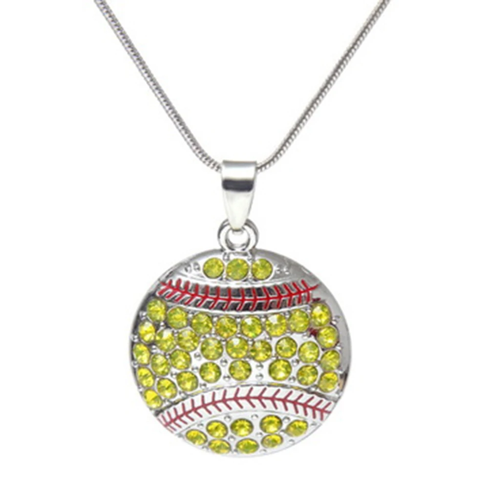 Sports Ball Necklace Athlete Jewelry Personalized Softball Baseball