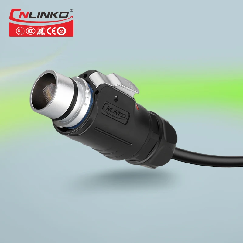 Cnlinko LP24 Series PBT Plastic Shell Ethernet RJ45 USB3.0 And Optical Fiber Panel Mount Multiple Signal Waterproof Connector