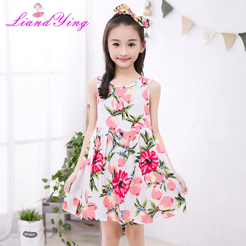 Flower Girls Dress Summer Style Toddlers Teen Children Princess Clothing Fashion Kids Party Clothes Sleeveless Dresses for Girls
