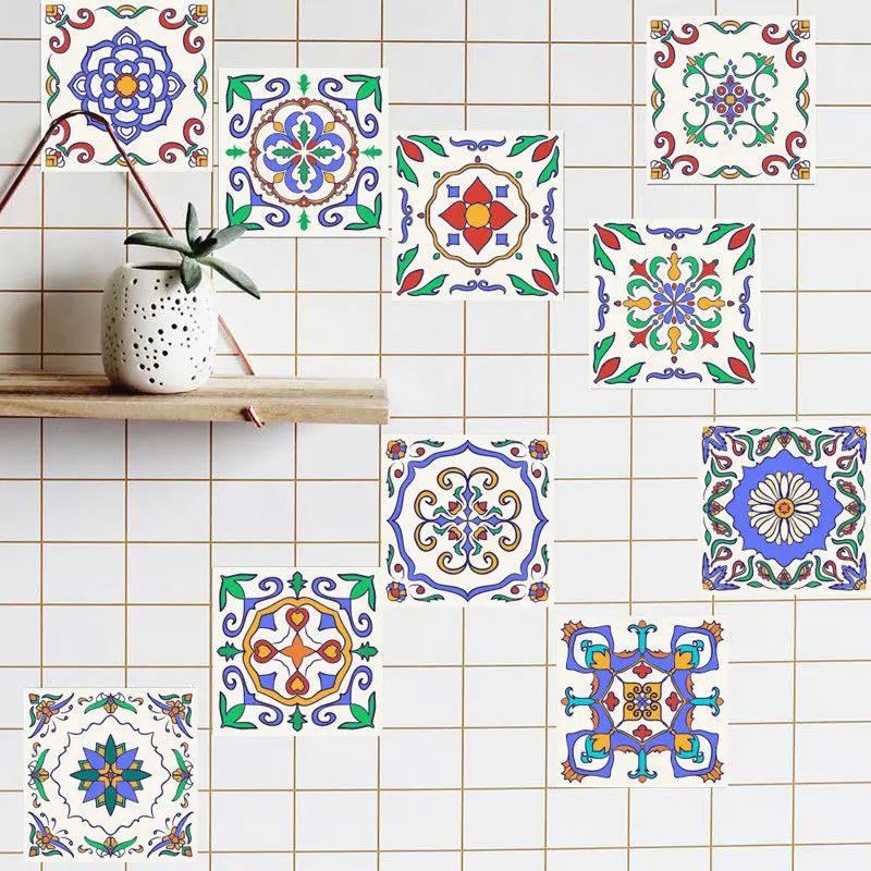 

20PCS 3D DIY DESIGN TRANSFER SELF-ADHESIVE BATHROOM KITCHEN WALL TILE STICKER