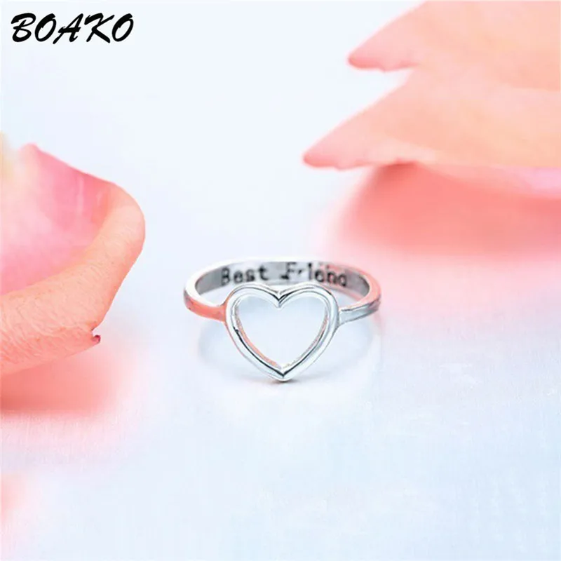 BOAKO Best Friend кольцо в форме сердца Anel Feminino миди украшения для пальцев кольцо на кончик пальцев дружба вечная навсегда женские кольца