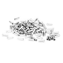 100pcs Aluminium Alloy Bicycle MTB Bike Shifter Brake Cable Tips Caps Crimp Bicycle Parts Silver for Outdoor Bike Access