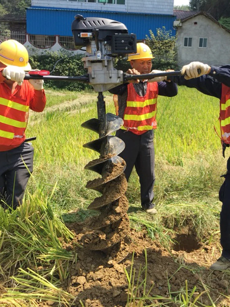 US $888.00 HighPower FourStroke Digging Machine Excavator Drill Tree Planting Pole Pole Pile Driver Planting Machine Digging Earth Augers