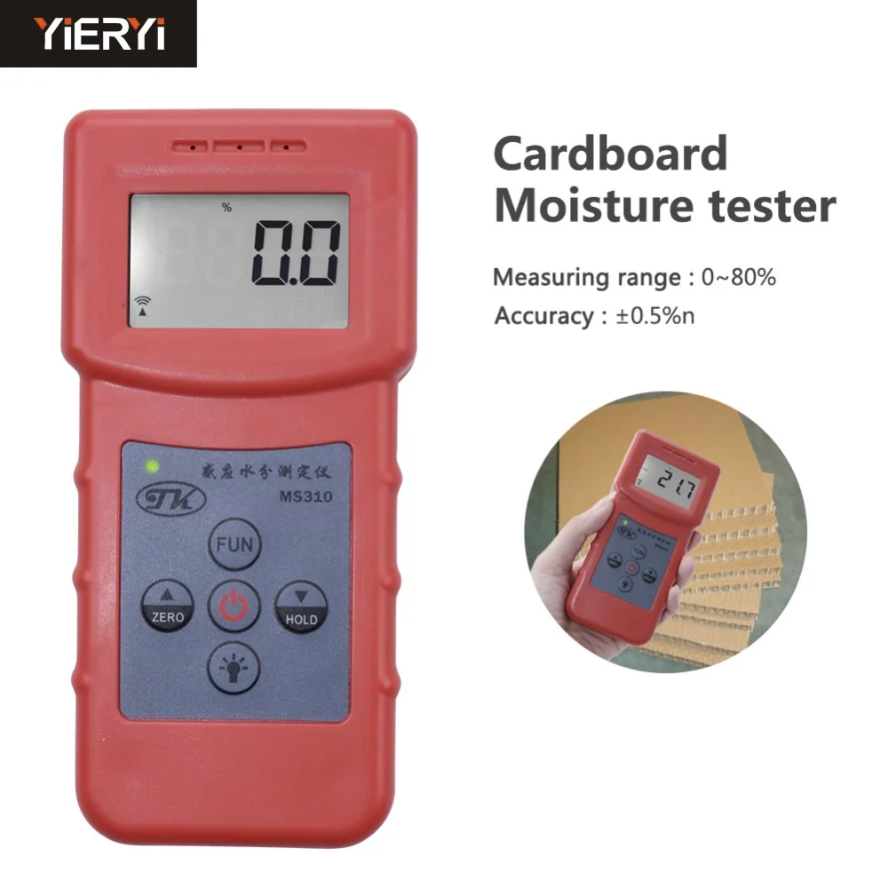 

yieryi MS310 Inductive Moisture Analyzer Wood Moisture Meter For Wood Timber Paper Bamboo Carton Concrete Metope And Oth