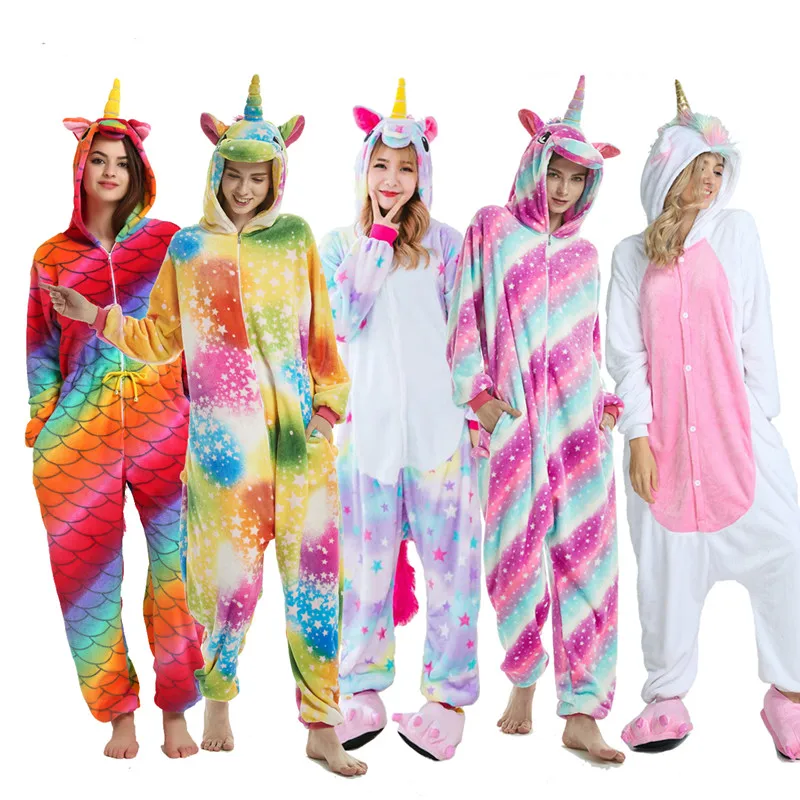 2018 New Onesie Animal Kigurumi Unicorn Onesies Adult Women Pajamas ...