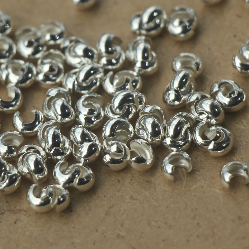 

10pcs,925 Sterling Silver Wrap-up Bead Wrap-up Bead Half Crescent Bead Positioning Bead diy Accessories Material