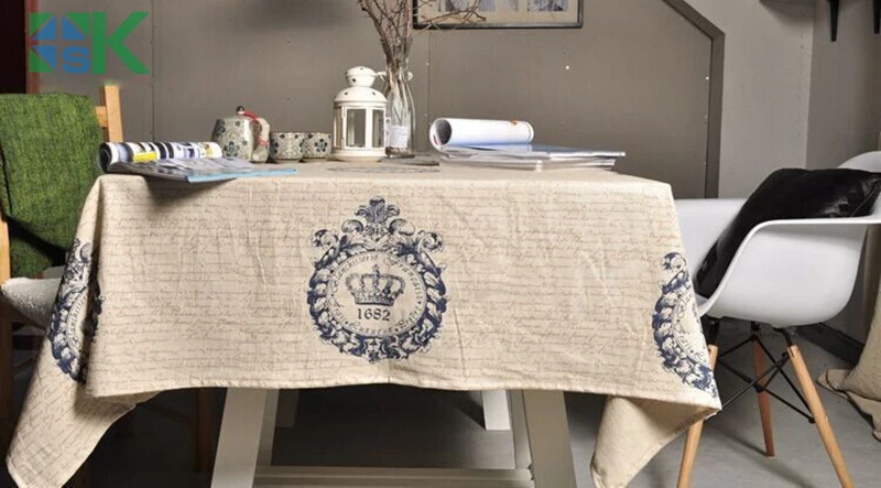 

2016 Summer new Korean small and pure and fresh cloth, blue cotton and linen table cloth, table cloth , freee shipping
