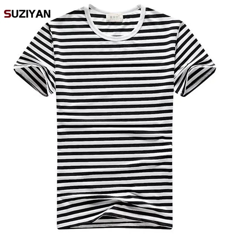 

2019 Summer Men T Shirt Fashion Short Sleeve Striped Tops Casual O-Neck T-Shirt Plus Size Slim Fit Tshirt Male Tee Shirt Homme