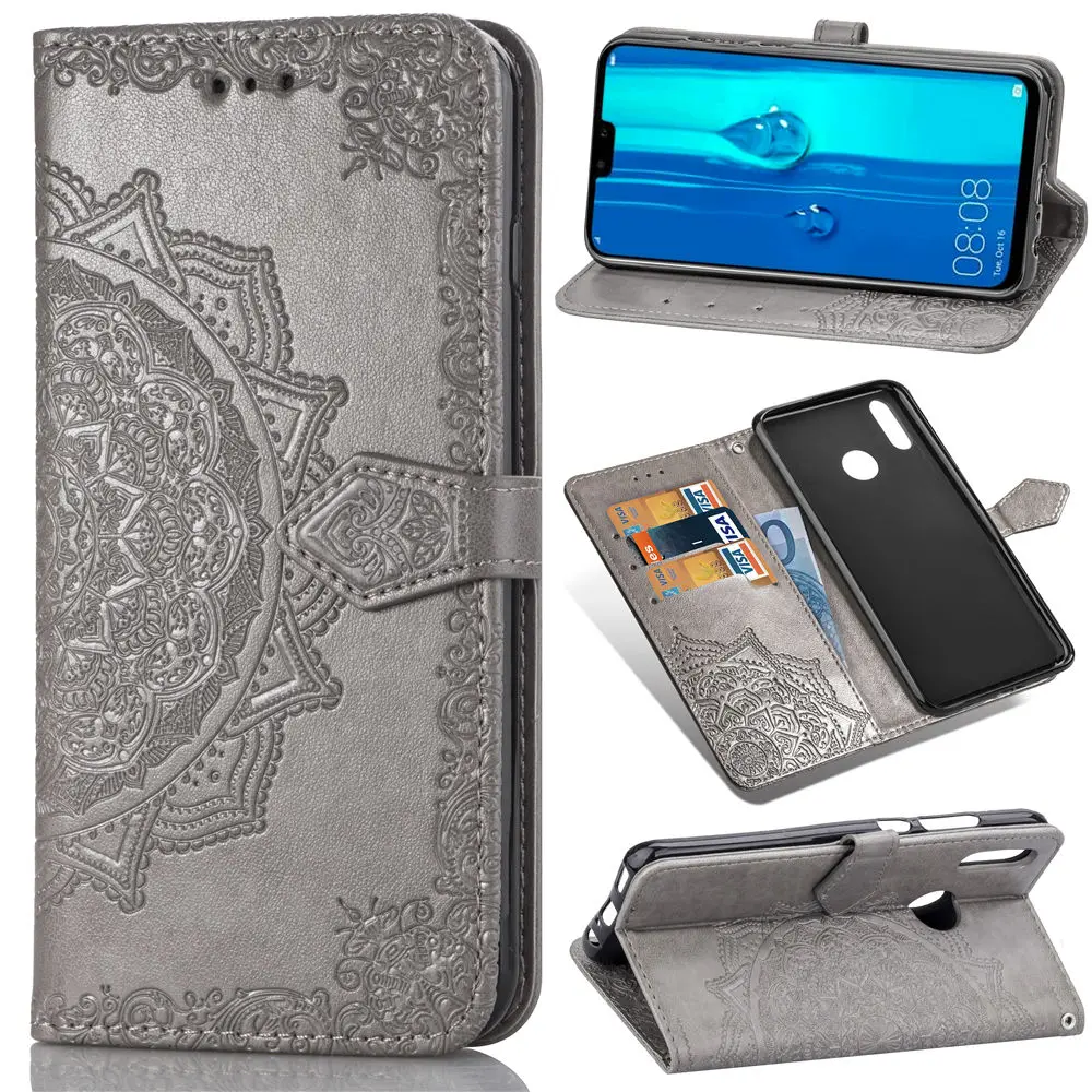 Flip Wallet Leather Phone Cover For Huawei Y9 2019 Honor 9i Mate 20 Pro 3D Flower Magnetic Shockproof With Stand Case | Мобильные