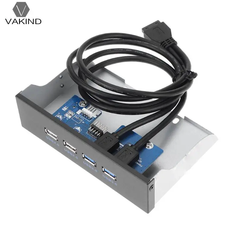 4 Port Computer PC Chassis Case Front CD Driver Bay Panel 2 USB 2.0 + 2 USB 3.0 Port HUB