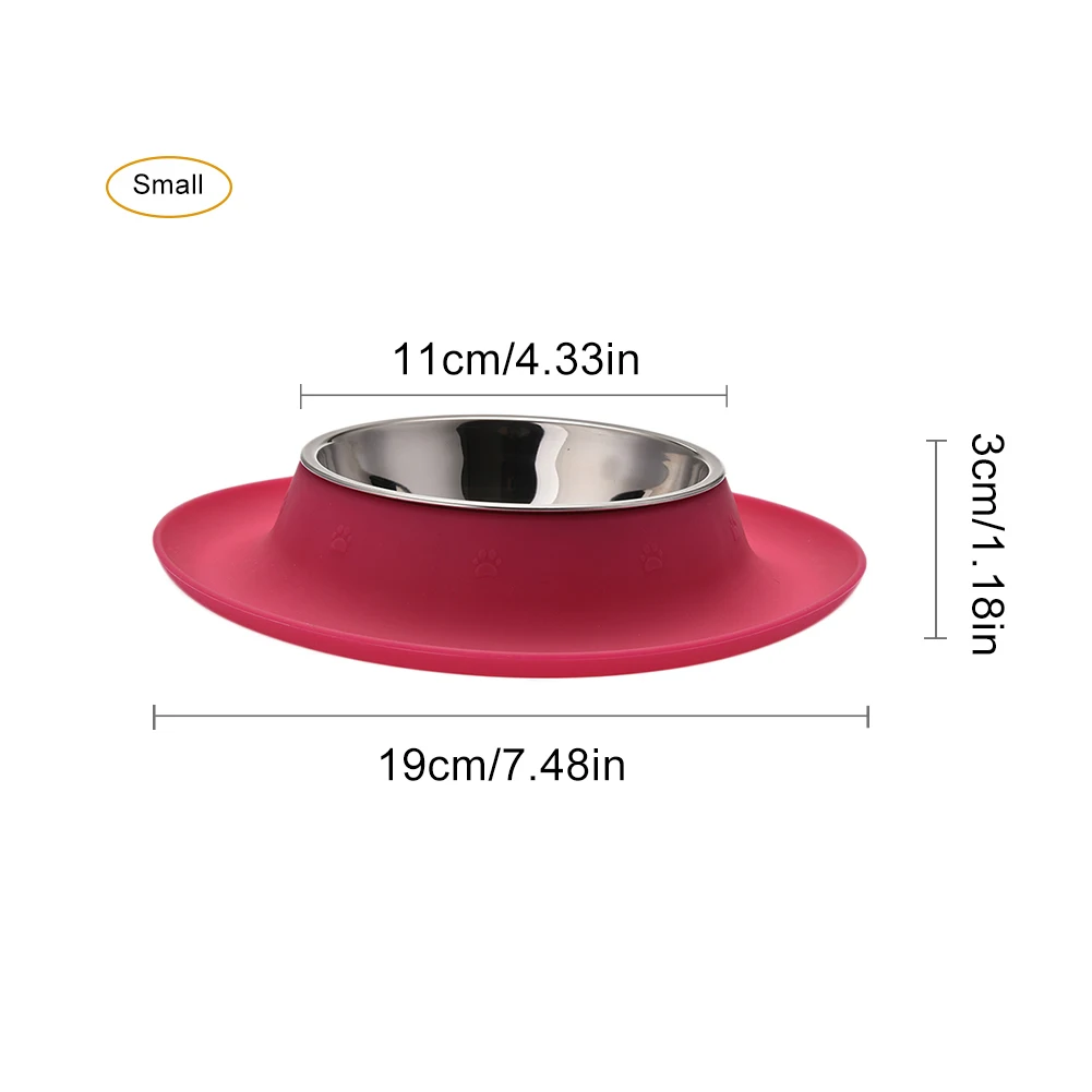 3Colors Dog Bowl With No Spill Non-Skid Silicone Mat Stainless steel cat dog Food water bowl Feeder Tool pet supplie