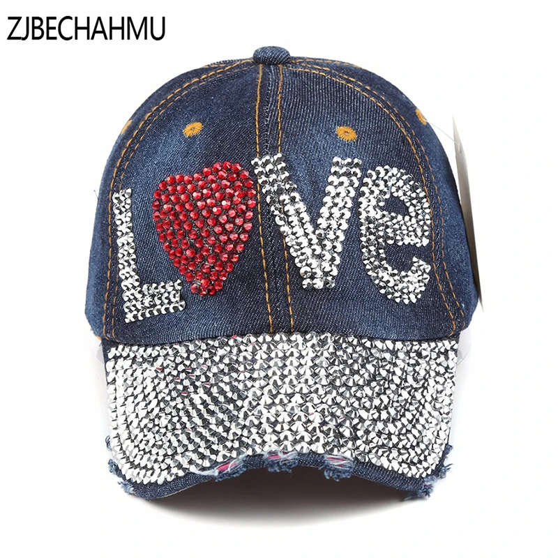 

2017 NEW cheap baseball cap good quality rhinestone cap love letter snapback hats for men and women ZJBEGHAHMU