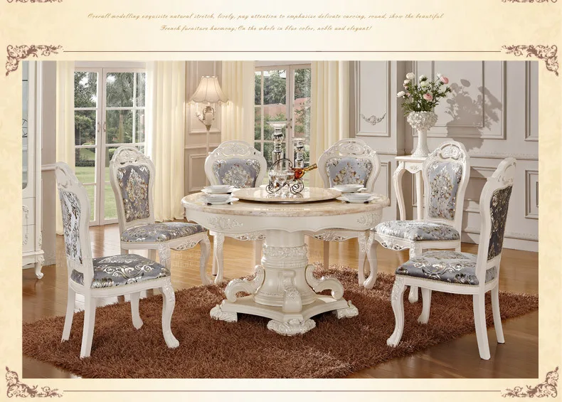 Table Dining Sets Part - 15: Luxury Wooden Ding Table And Chair, White Color Dining Sets,classical Dining Table Dining Room Furniture-in Dining Room Sets From Furniture On ...