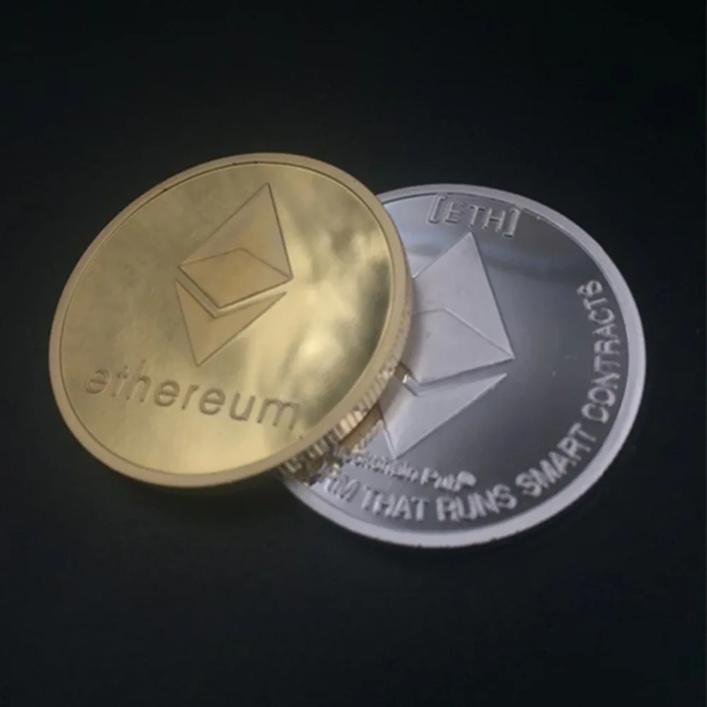 1PCS Silver Plated Commemorative Ethereum Coin Collectible Golden Iron Miner Coin Gift 1PCS Silver Plated Commemorative Ethereum Coin Collectible Golden Iron Miner Coin Gift