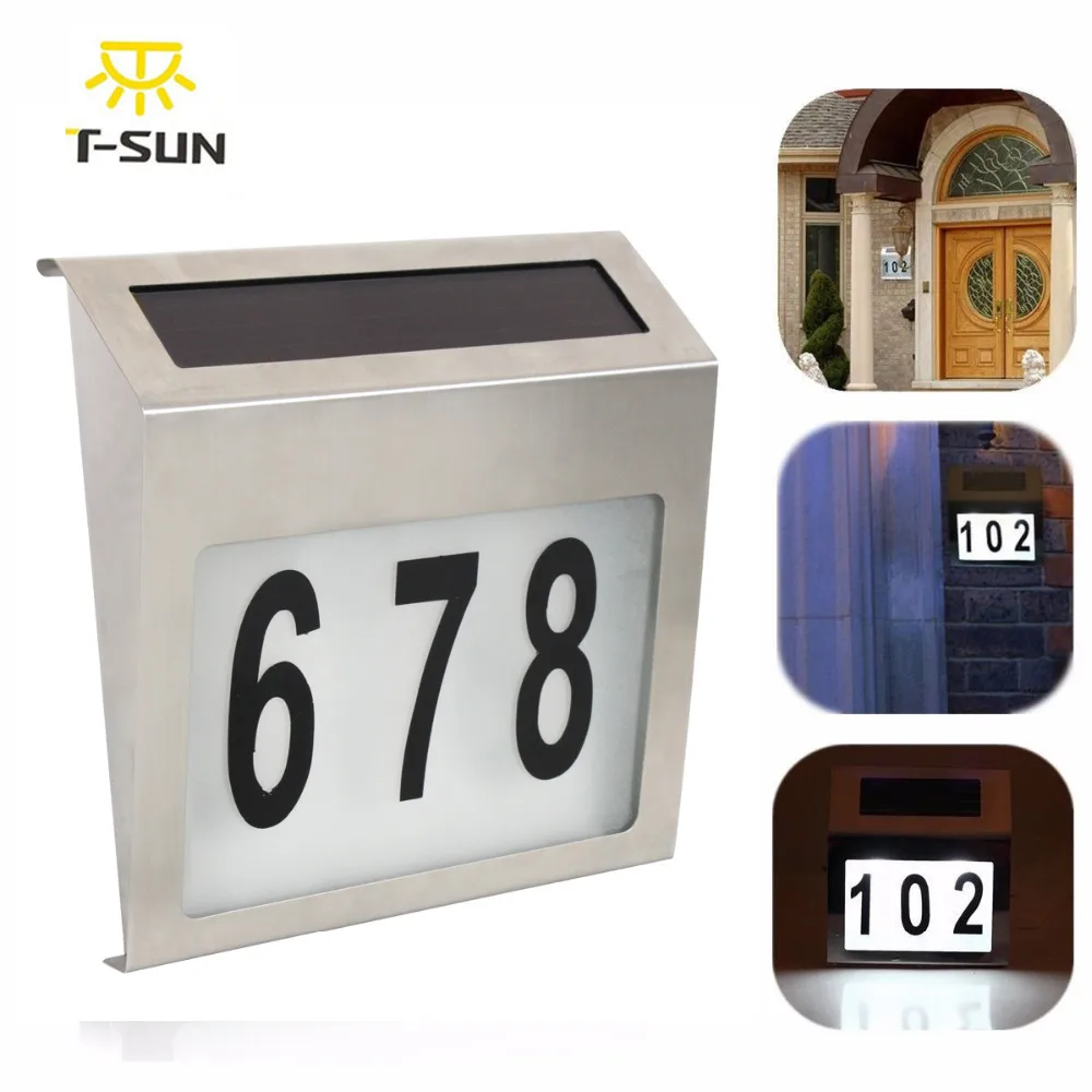 

T-SUNRISE Doorplate Solar Light Outdoor Lighting Light-operated LED Billboard Lamp of Outdoor House Number Solar Apartment Light