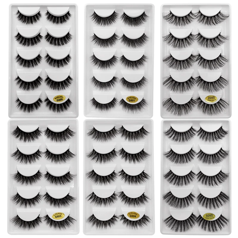 

30pairs/lot natrual 3d mink eyelashes false lashes bulk fluffy 3d mink lashes fake lash lashes kit 6 packs eyelashes maquiagem