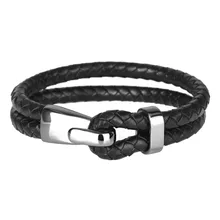 Kirykle Лидер продаж модный кожаный браслет для мужчин оплетка многослойная веревочная цепь браслет крючок из нержавеющей стали Мужские Ювелирные изделия Подарки