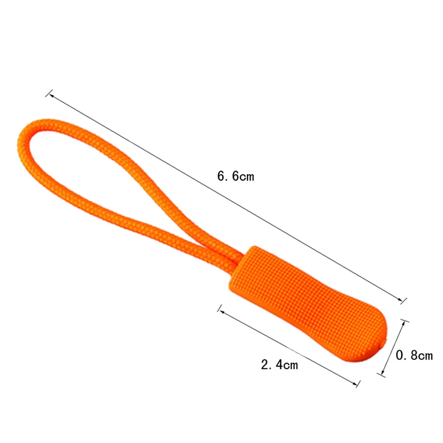 6Pcs Zipper Pull Puller End Fit Rope Tag Fixer Zip Cord Tab Replacement Clip slider Buckle Rope 15 Color