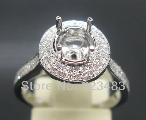 

6.0mm ROUND SOLID 14kt WHITE GOLD . SEMI MOUNT SETTING ENGAGEMENT RING
