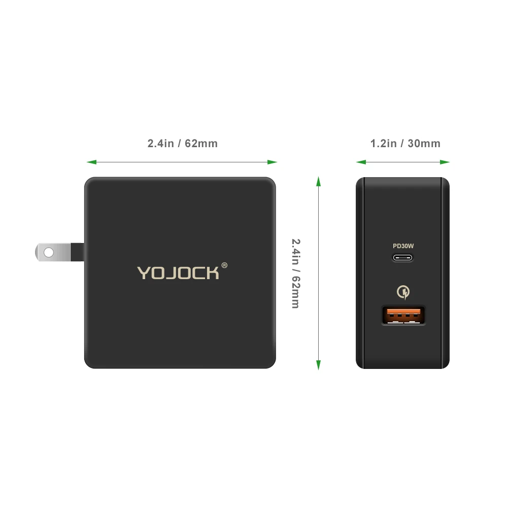 YOJOCK 48 Вт Тип usb-C PD стены Зарядное устройство USB C Зарядное устройство с Мощность доставки для iPhone X/8/8 Plus MacBook Смарт Порты и разъёмы для Xiaomi