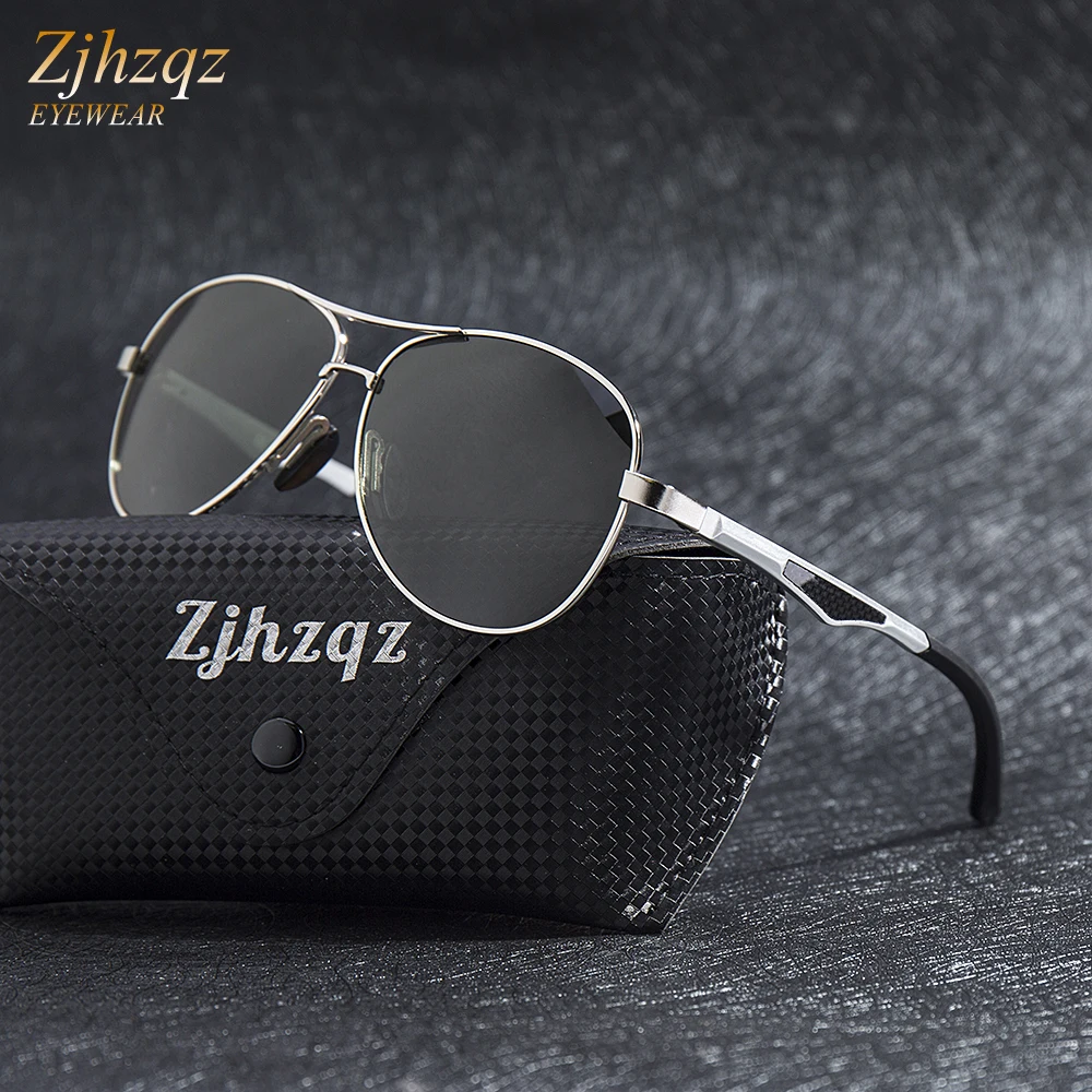 

ZJHZQZ Hot Brands Luxury Aluminum Magnesium Polarized Sunglasses Men Design Driving Sun Glasses Women Green G15 Lens Goggles New