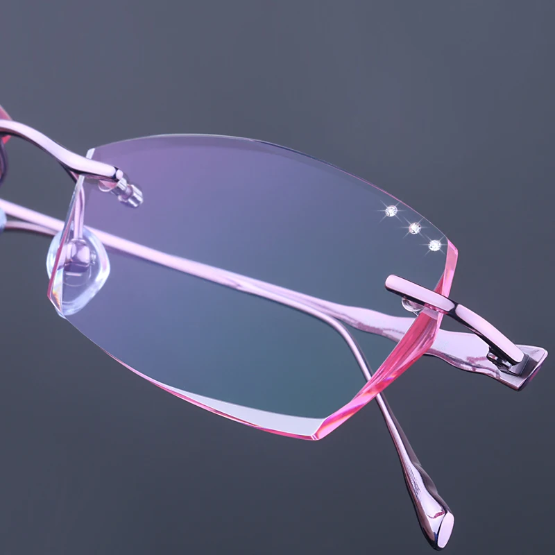 

Rimless eyeglasses diamond trimming eye glasses for women fashion beautiful temperament prescription glasses myopia hyperopia 23