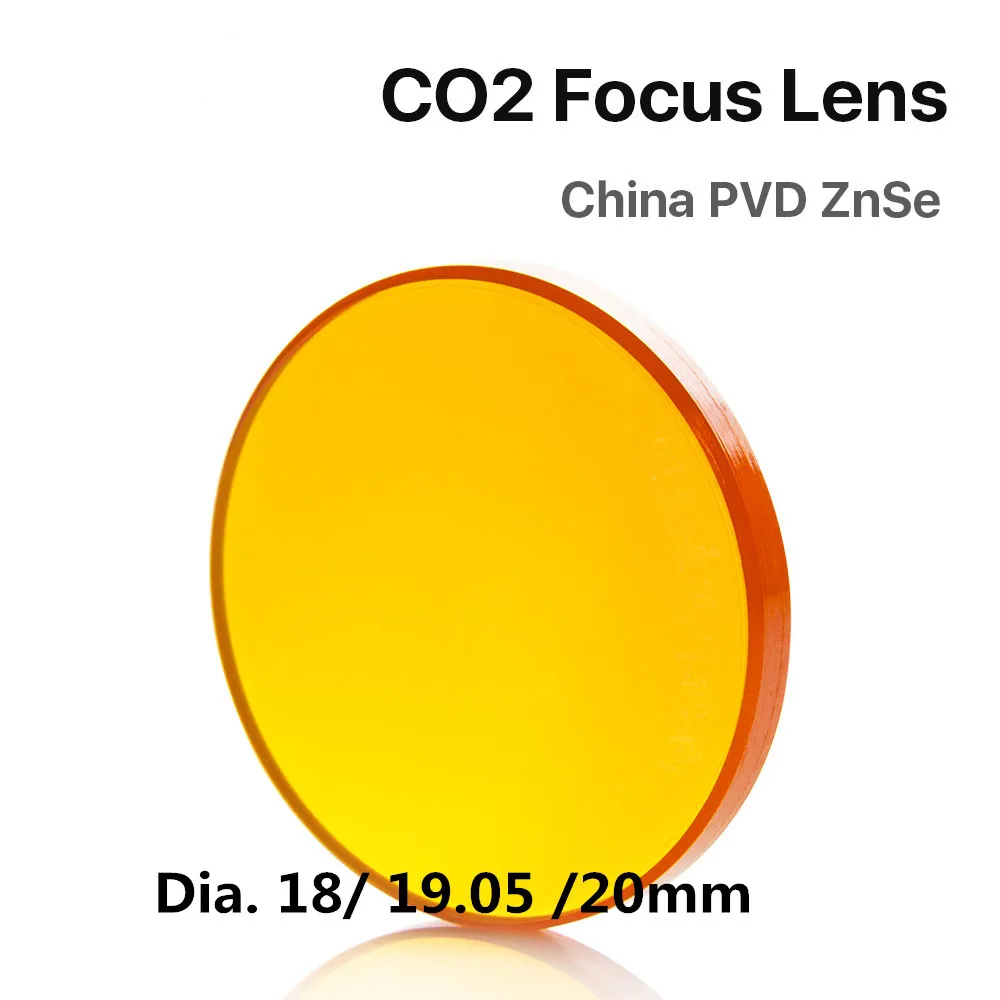 

China CO2 ZnSe Focus Lens Dia.18 19.05 20 mm FL38.1 50.8 63.5 101.6 127mm 1.5 - 4" for Laser Engraving Cutting Machine