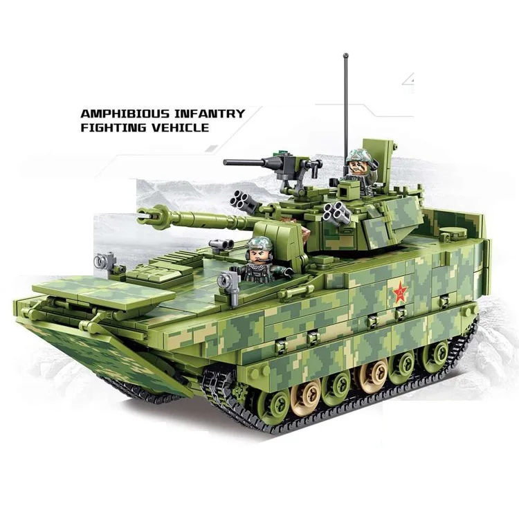 

05 Amphibian Infantry armored vehicle military DIY weapon accessories Building Block Brick original mini figures toys