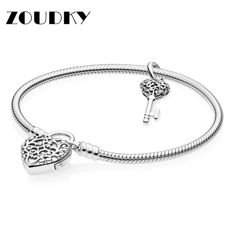 

100% 925 Sterling Silver Trend Personality Romance Celebration Anniversary Collection Original Fashion Love Bracelet Set Gift