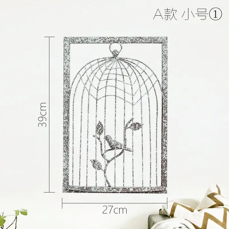 Винтажная кованая 3d клетка для птиц, настенный фон для украшения стен, креативное украшение для дома, дикая стерео клетка для птиц - Цвет: A