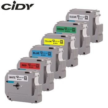 CIDY Compatible brother M-K231 MK231 MK 231 MK-231 black on white 12mm laminated strong adhesive label tapes for PT-80 PT-70 transverse impact on viscoelastic laminated plates