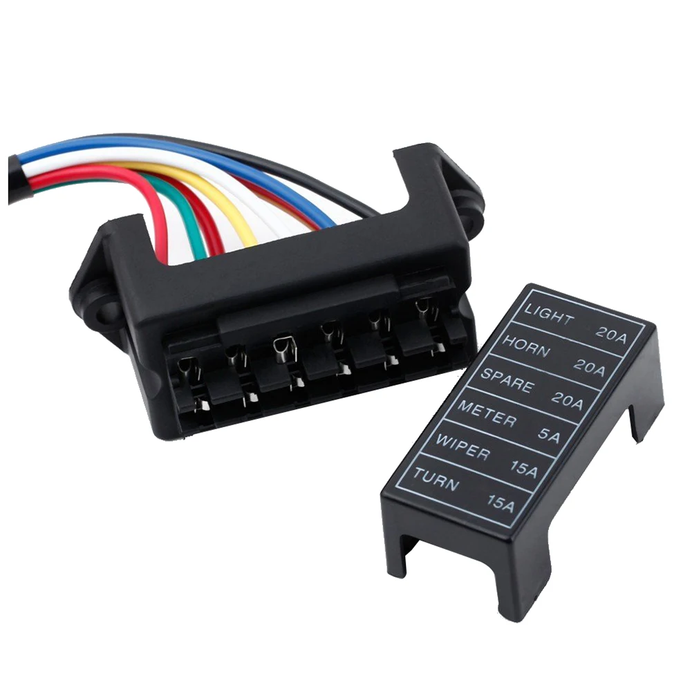 6 Way DC32V Circuit Blade Fuse Box Fuse Block Fuse Holder ATC ATO 2 input 6 ouput Wire for Bus Ship Tanker Trailer Car Coat-in Fuses from Automobiles ...