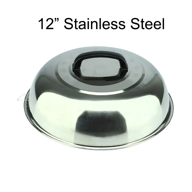 

12# Cookware Handle Stretch Lids Fry Steaming Griddle Pan Stove Universal Cover Cooking Accessories Protector Stainless Steel