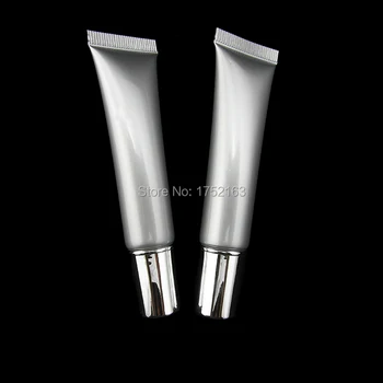 

Free shipping 15 ml Gray soft Tube Salve or butter or hand cream,eye cream container,Plastic bottles with silver top cover
