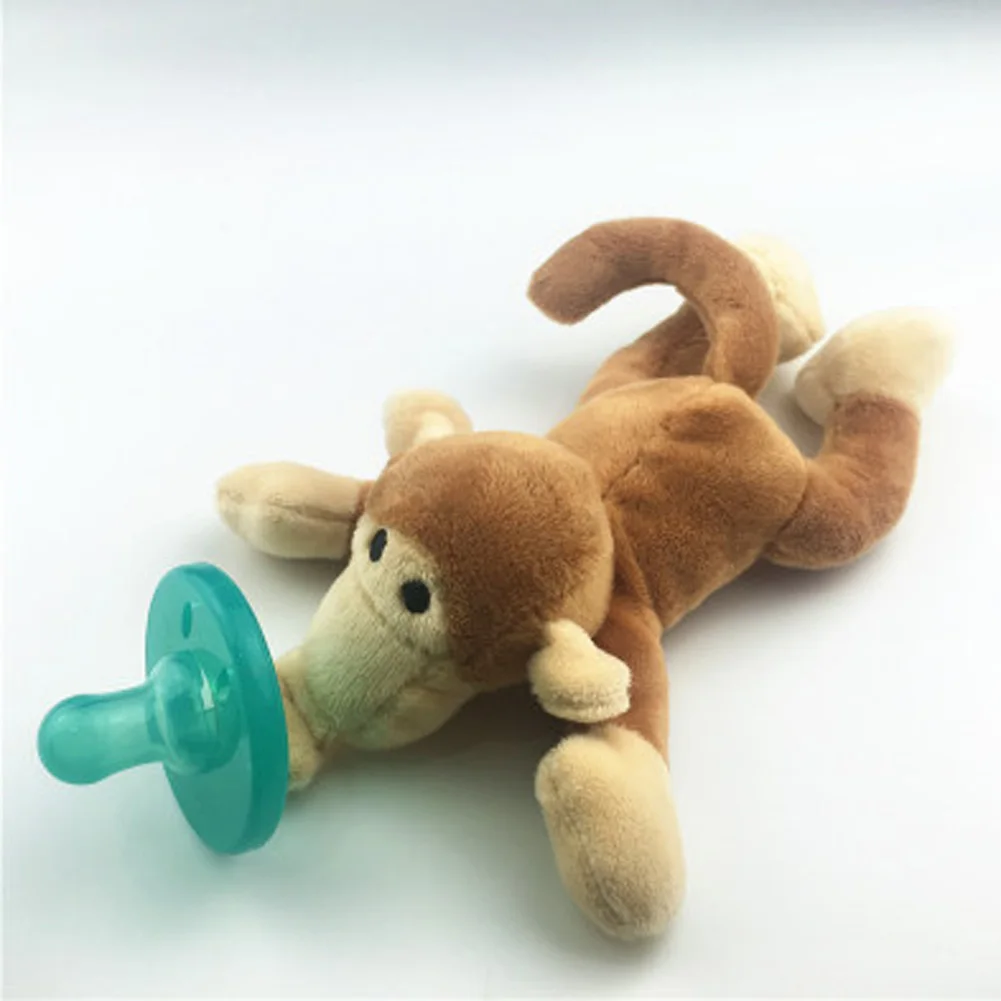 1PC Soft Baby Pacifier Toy Cute Cartoon Animal Baby Plush Pacifier