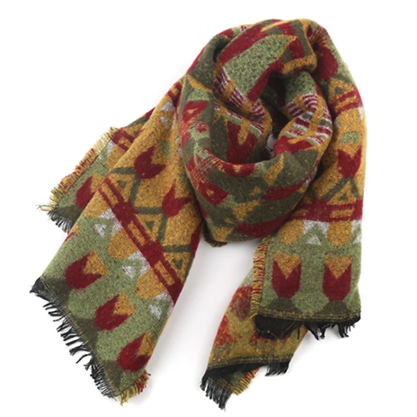 6 Colors Fashion Wool Women Cozy font b Tartan b font Scarf